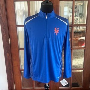 Majestic Blue Men's Shirt with Orange Logo